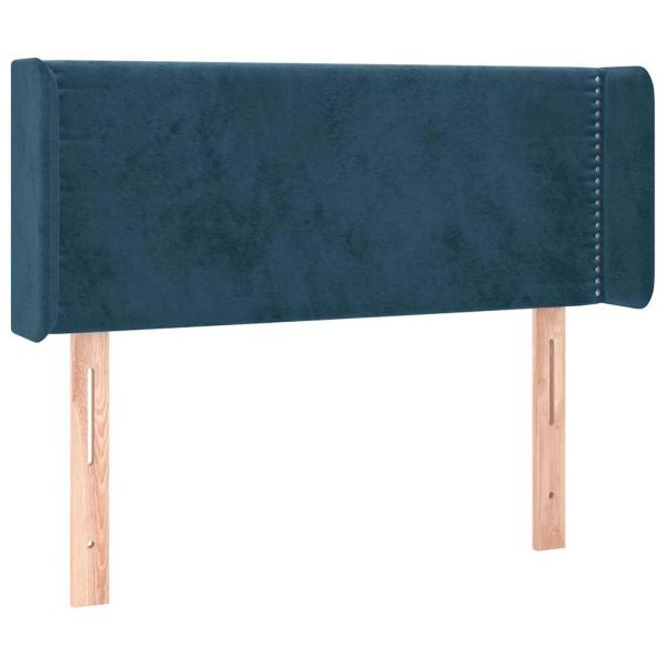 Kopfteil mit Ohren Dunkelblau 103x16x78/88 cm Samt