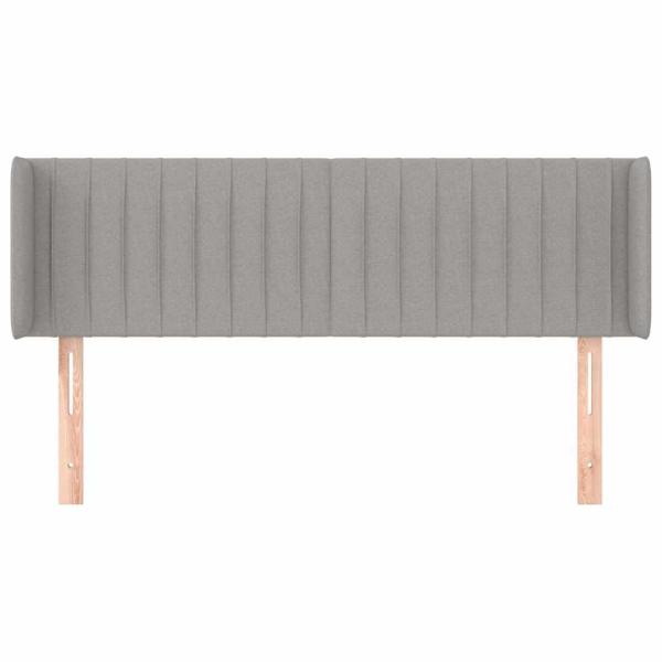 Kopfteil mit Ohren Hellgrau 147x16x78/88 cm Stoff