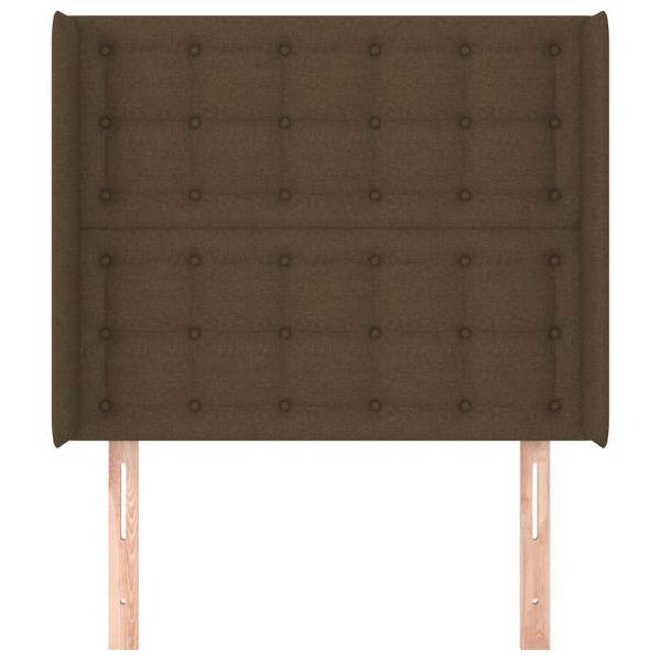 Kopfteil mit Ohren Dunkelbraun 103x16x118/128 cm Stoff