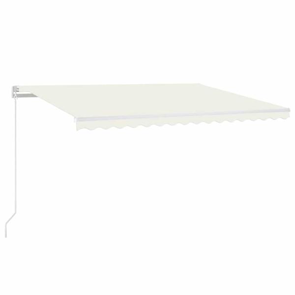 Markise Manuell Einziehbar mit LED 450x350 cm Creme