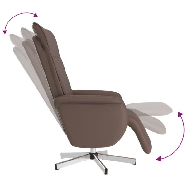 Relaxsessel mit Fußteil Braun Kunstleder