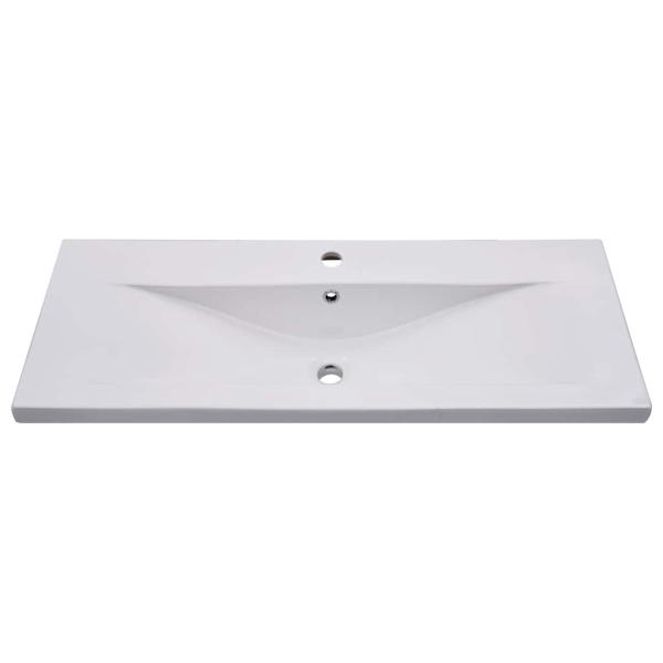 Einbauwaschbecken 101x39,5x18,5 cm Keramik Weiß