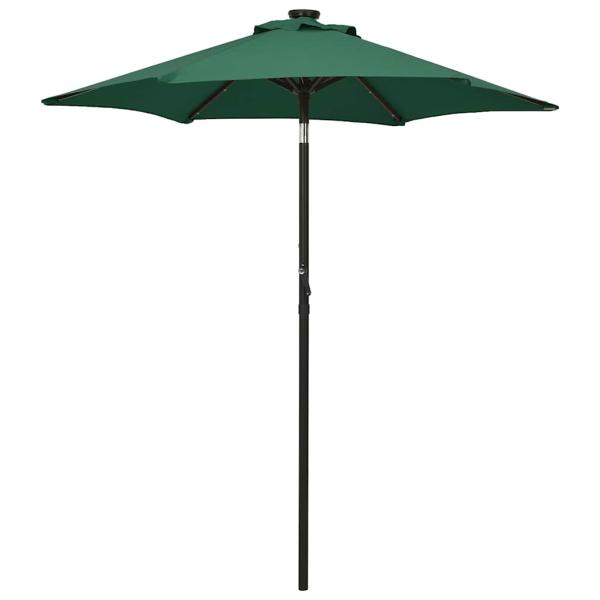 ARDEBO.de - Sonnenschirm mit LED-Beleuchtung Grün 200x211 cm Alu