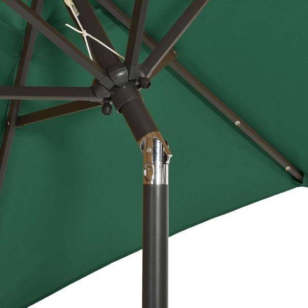 Sonnenschirm mit LED-Beleuchtung Grün 200x211 cm Alu