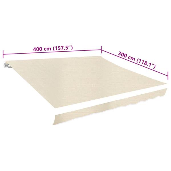 Ersatzstoff für Markise Creme 400x300 cm Polyester