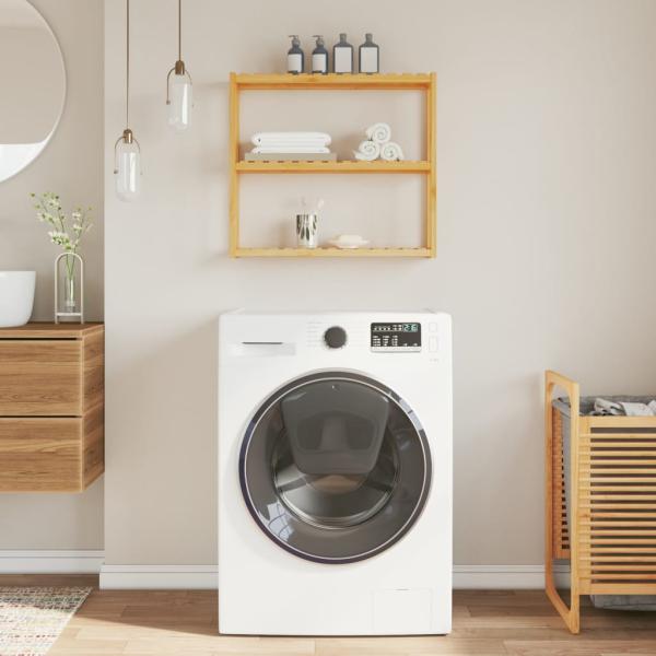 ARDEBO.de - Badregal mit 3 Ablagen Wandmontage 60x15x54 cm Bambus