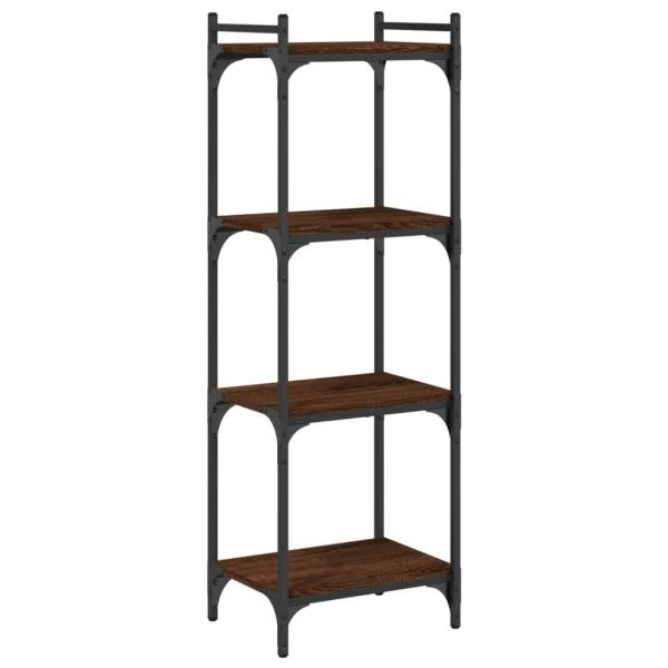 B?cherregal 4 B?den Braun Eiche-Optik 40x30x120cm Holzwerkstoff