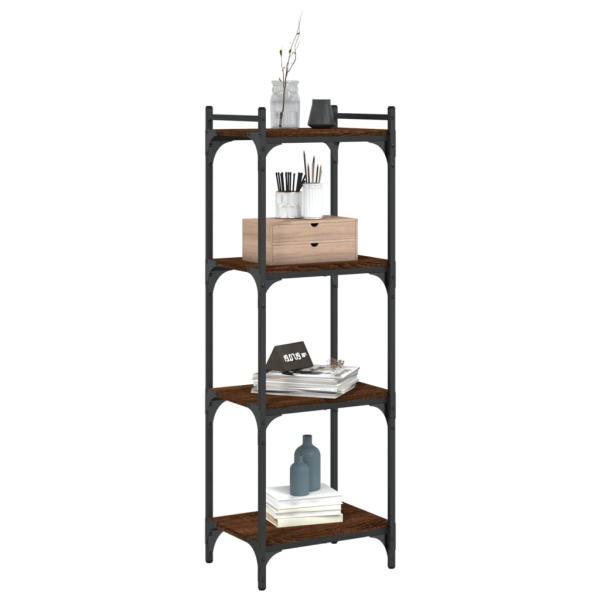 B?cherregal 4 B?den Braun Eiche-Optik 40x30x120cm Holzwerkstoff