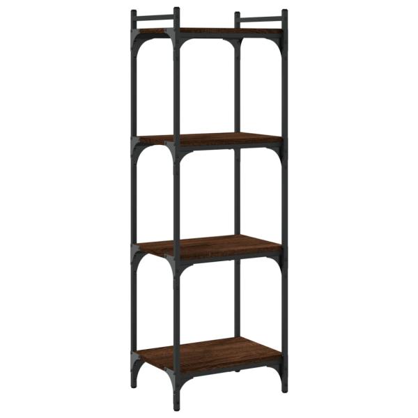 B?cherregal 4 B?den Braun Eiche-Optik 40x30x120cm Holzwerkstoff