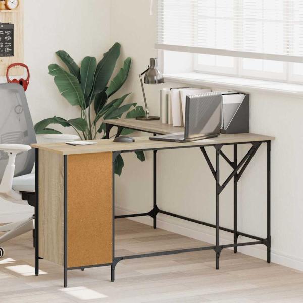 ARDEBO.de - Schreibtisch Sonoma-Eiche 141x141x75 cm Holzwerkstoff