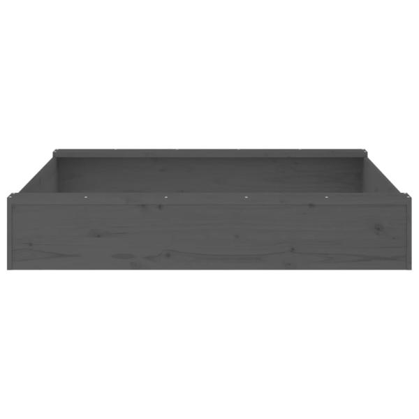 Sandkasten mit Sitzen Grau Quadratisch Massivholz Kiefer