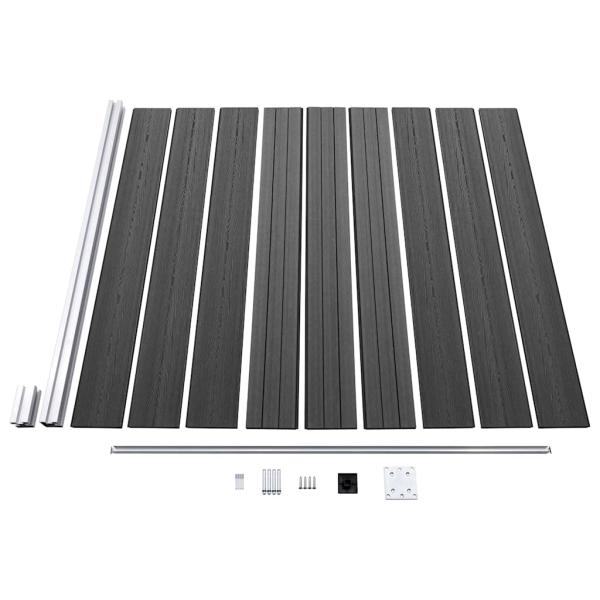 Zaunelement Set WPC 353x186 cm Schwarz