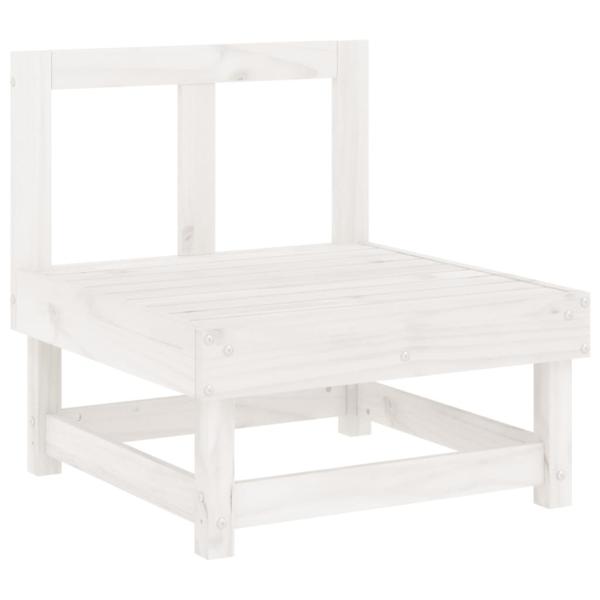 Garten-Mittelsofa Weiß Massivholz Kiefer