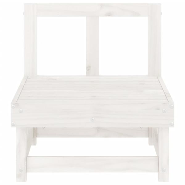 Garten-Mittelsofa Weiß Massivholz Kiefer