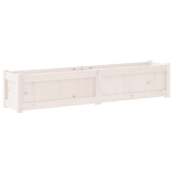 Pflanzkübel 2 Stk. Weiß Massivholz Kiefer