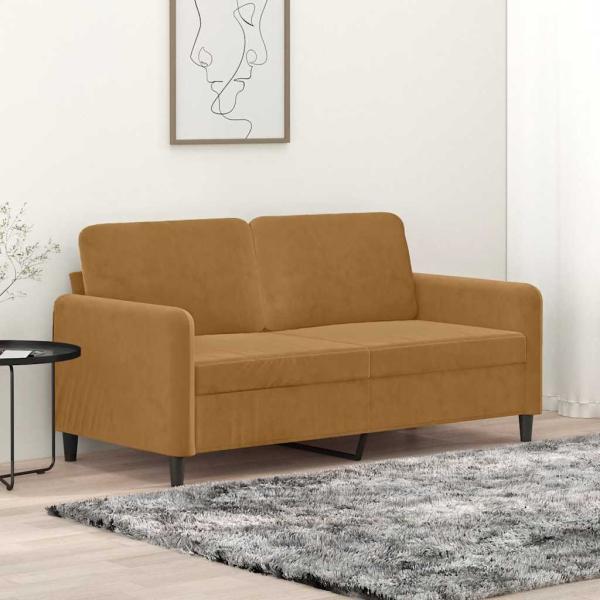 ARDEBO.de - 2-Sitzer-Sofa Braun 140 cm Samt