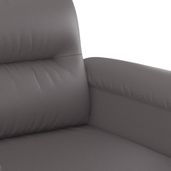 2-Sitzer-Sofa Grau 140 cm Kunstleder