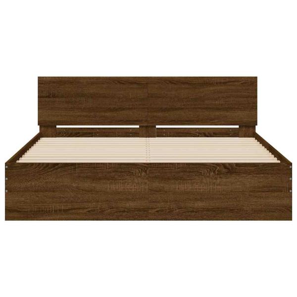 Bettgestell mit Kopfteil Braun Eiche-Optik 150x200 cm