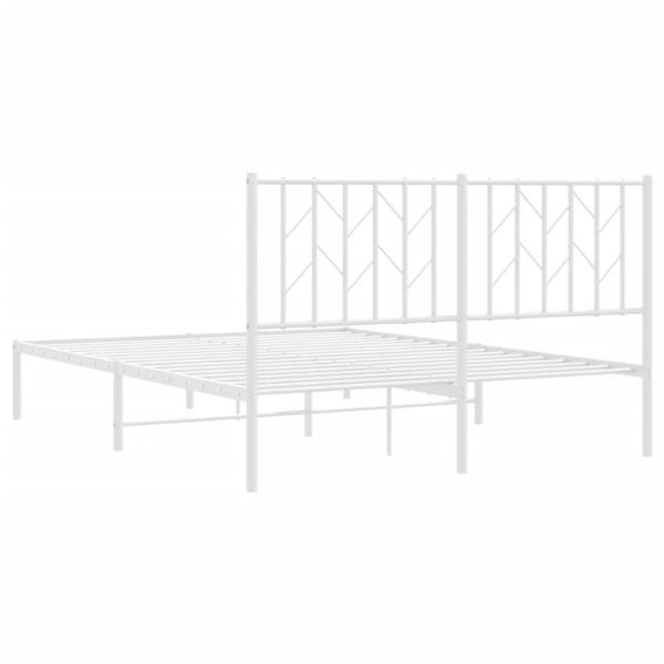 Bettgestell mit Kopfteil Metall Weiß 140x190 cm