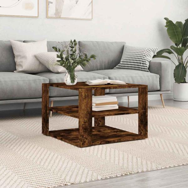ARDEBO.de - Couchtisch Räuchereiche 58x58x40 cm Holzwerkstoff