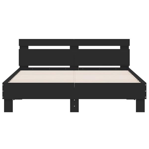 Bettgestell mit Kopfteil Schwarz 140x190 cm Holzwerkstoff