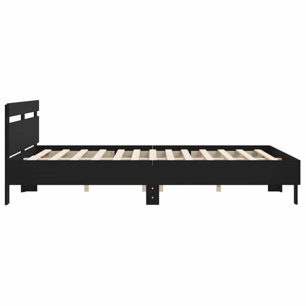 Bettgestell mit Kopfteil Schwarz 180x200 cm Holzwerkstoff