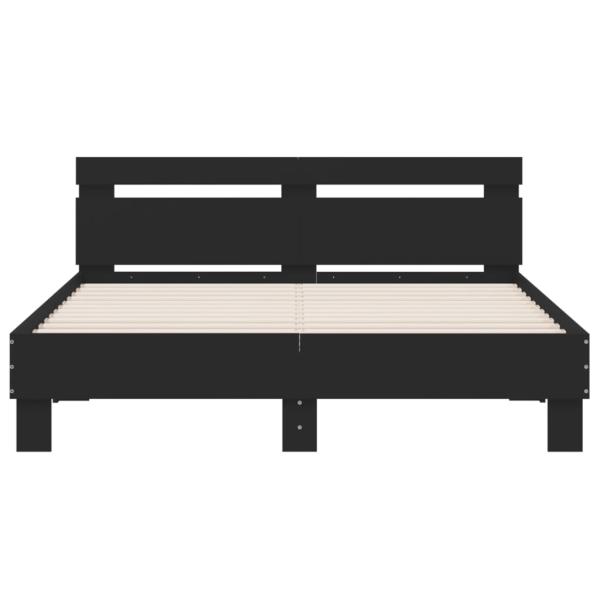 Bettgestell mit Kopfteil Schwarz 150x200 cm Holzwerkstoff