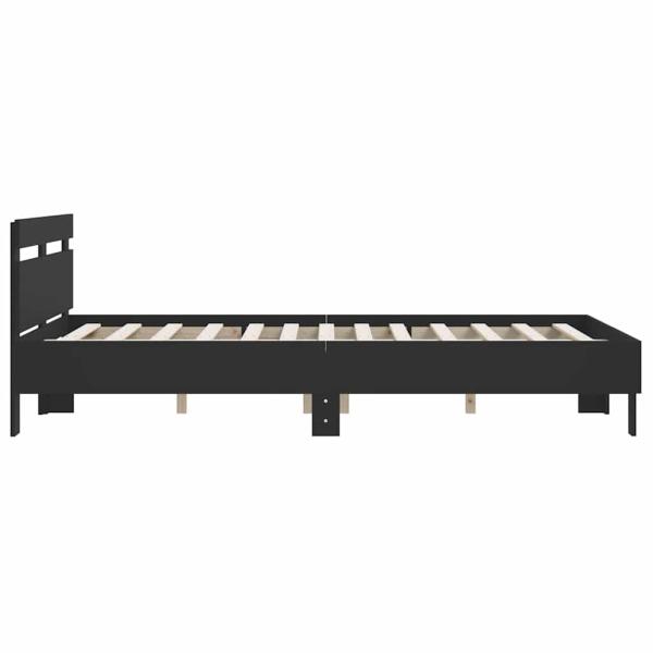 Bettgestell mit Kopfteil Schwarz 140x200 cm Holzwerkstoff