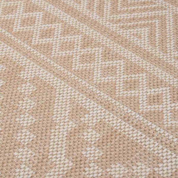 Outdoor-Teppich Flachgewebe 80x150 cm Braun Gestreift