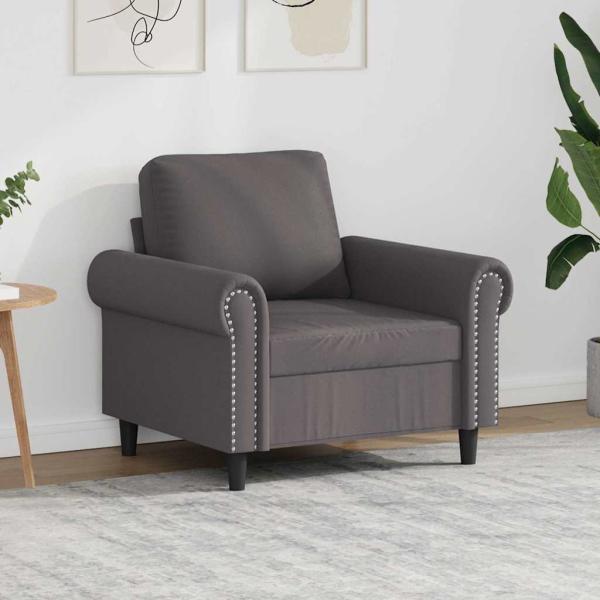 ARDEBO.de - Sessel Grau 60 cm Kunstleder