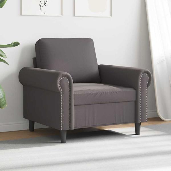 Sessel Grau 60 cm Kunstleder