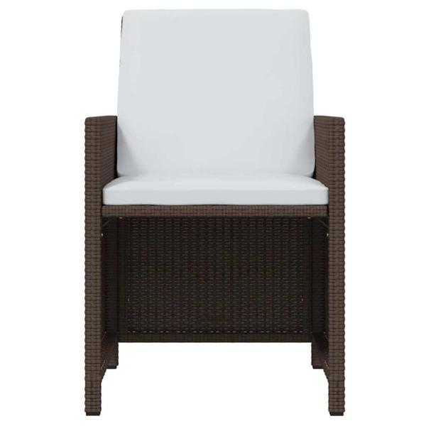 15-tlg. Garten-Essgruppe mit Kissen Poly Rattan Braun