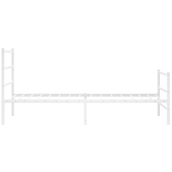 Bettgestell mit Kopf- und Fußteil Metall Weiß 107x203 cm