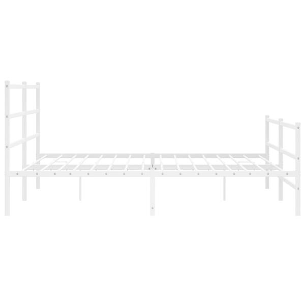 Bettgestell mit Kopf- und Fußteil Metall Weiß 183x213 cm