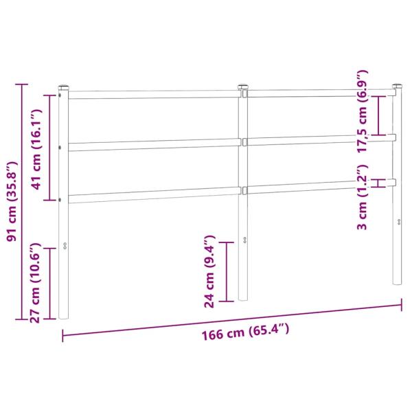Ersatz-Kopfteil Metall Weiß 160 cm