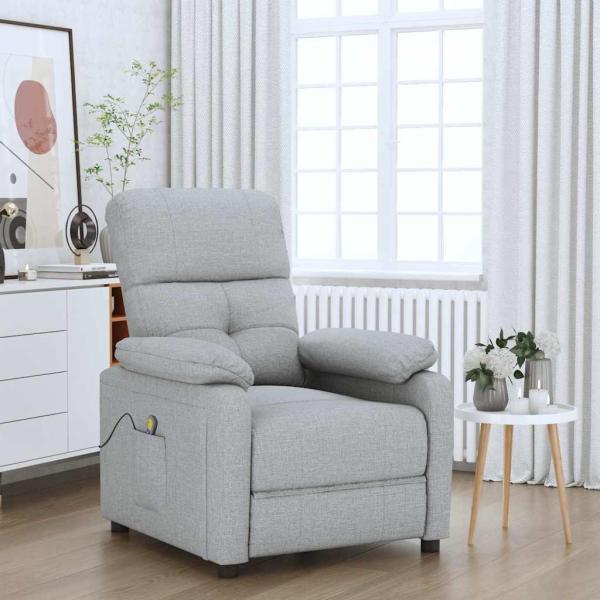 ARDEBO.de - Massagesessel Hellgrau Stoff