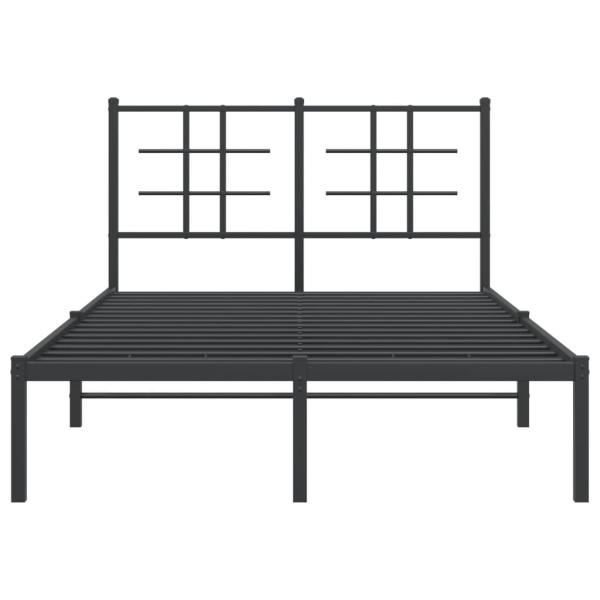 Bettgestell mit Kopfteil Metall Schwarz 120x190 cm