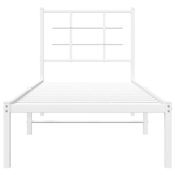 Bettgestell mit Kopfteil Metall Weiß 80x200 cm