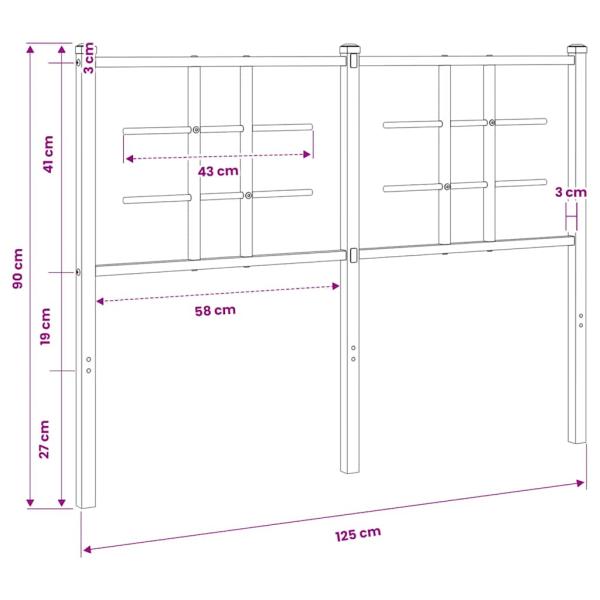 Ersatz-Kopfteil Metall Weiß 120 cm