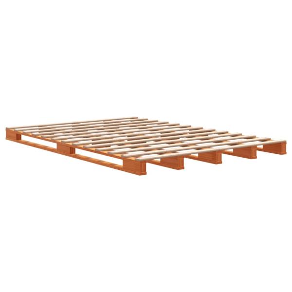 Palettenbett Wachsbraun 140x200 cm Massivholz Kiefer