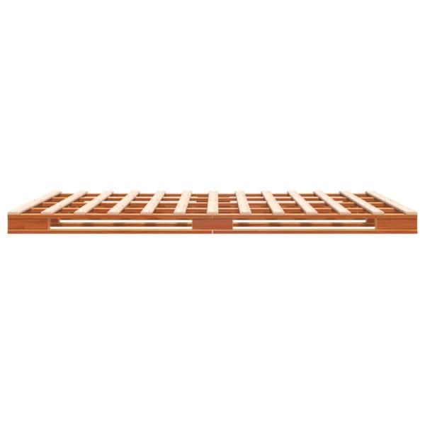 Palettenbett Wachsbraun 140x200 cm Massivholz Kiefer