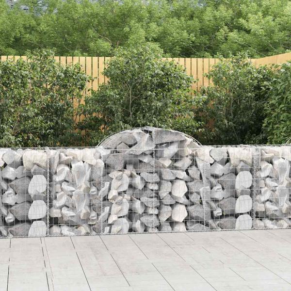 ARDEBO.de - Gabionen mit Hochbogen 25 Stk. 200x50x80/100cm Verzinktes Eisen