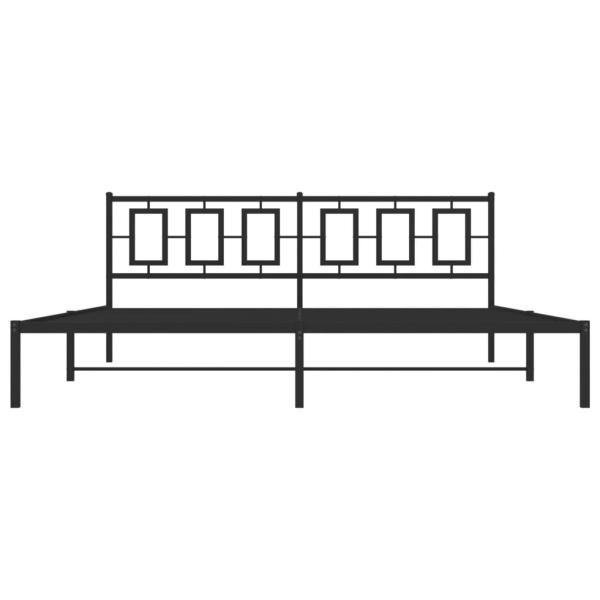 Bettgestell mit Kopfteil Metall Schwarz 193x203 cm