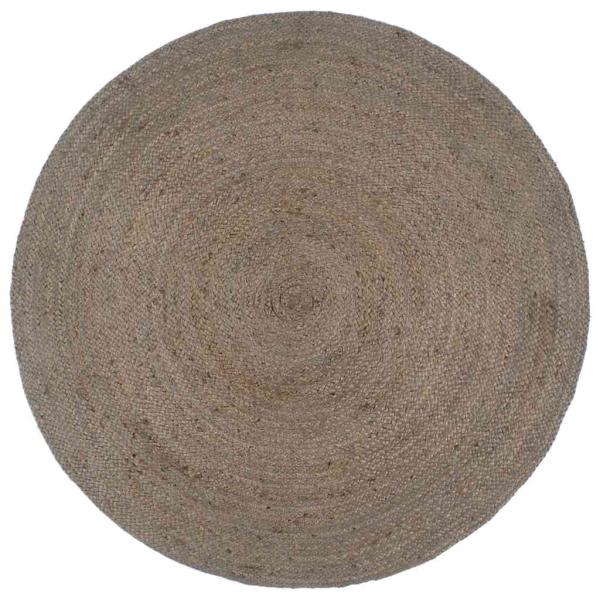 ARDEBO.de - Teppich Handgefertigt Jute Rund 180 cm Grau