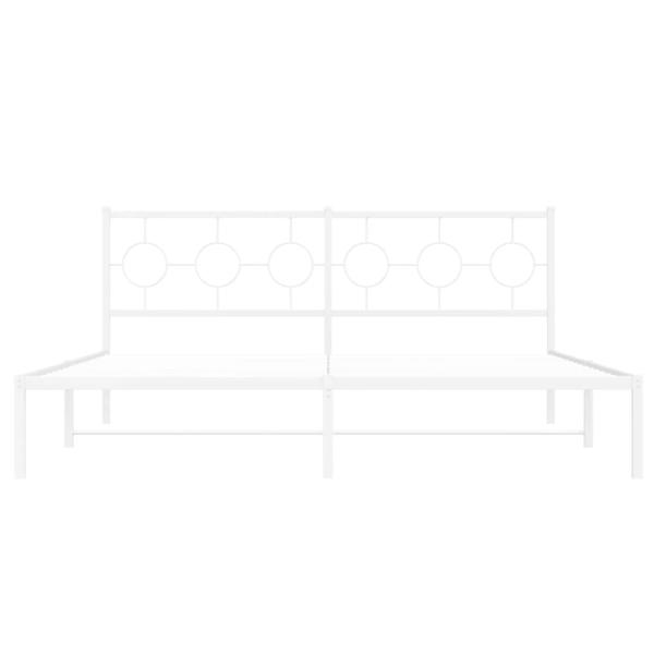 Bettgestell mit Kopfteil Metall Weiß 183x213 cm