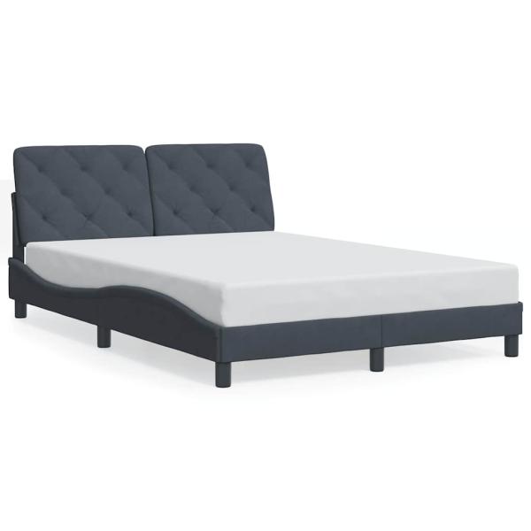 Bettgestell ohne Matratze Dunkelgrau 140x190 cm Samt