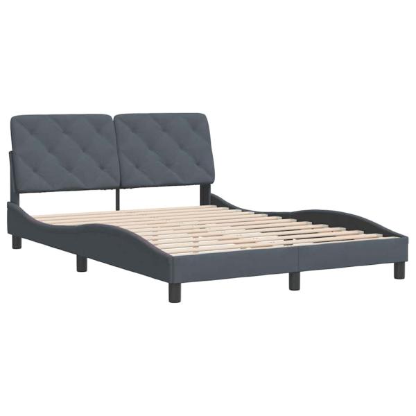 Bettgestell ohne Matratze Dunkelgrau 140x190 cm Samt