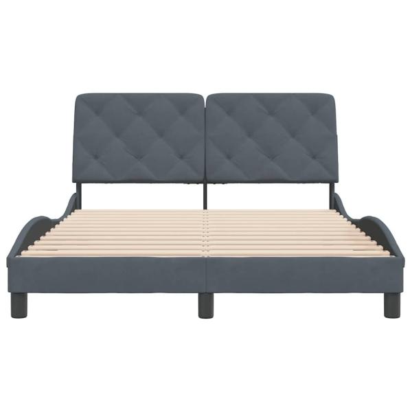 Bettgestell ohne Matratze Dunkelgrau 140x190 cm Samt