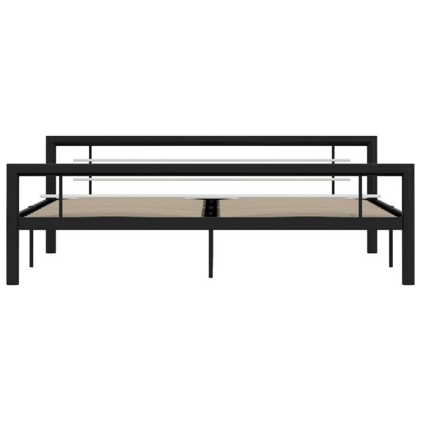 Bettgestell Schwarz und Weiß Metall 180×200 cm