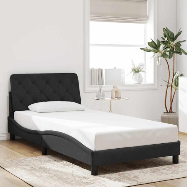 ARDEBO.de - Bettgestell ohne Matratze Schwarz 100x200 cm Samt